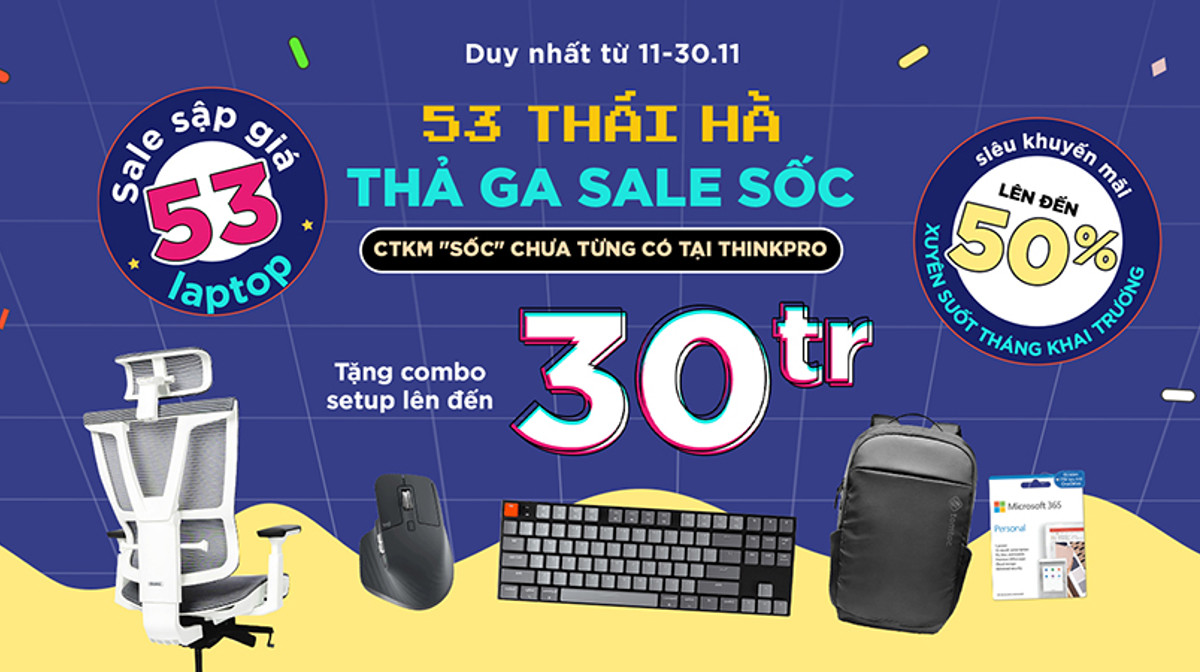 Mua bàn ghế Công thái học - Tặng ngay Phím cơ cực Chất chỉ có tại ThinkPro