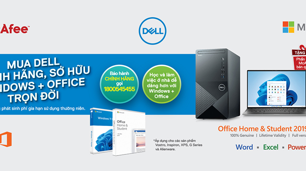 Mua Dell Chính Hãng, Sở Hữu Ngay Trọn Bộ Windows và Office Bản Quyền Trọn Đời Tại ThinkPro