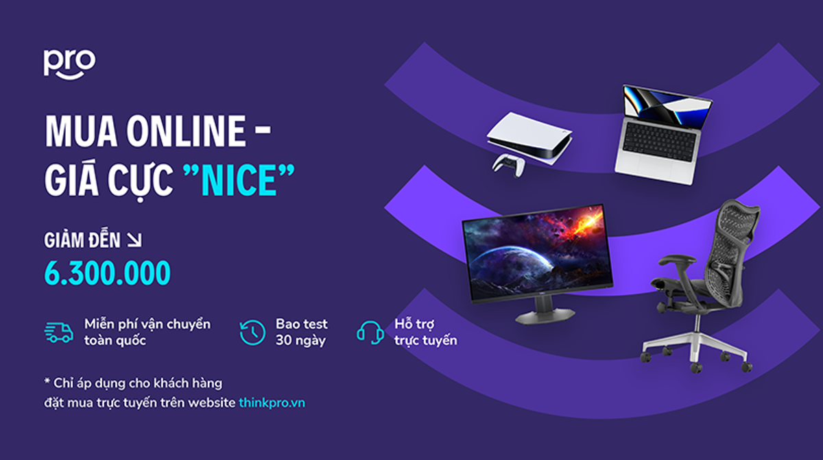 Mua Online - Giá cực “Nice", Giảm giá lên tới 6,3 Triệu đồng chỉ có tại ThinkPro