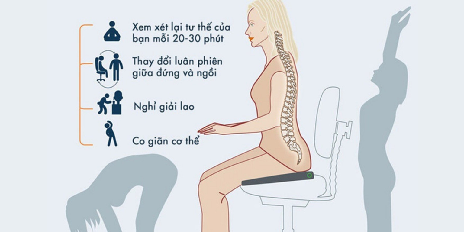 Thoát vị đĩa đệm có nên ngồi nhiều? Bí quyết làm việc khoa học để giảm đau lưng