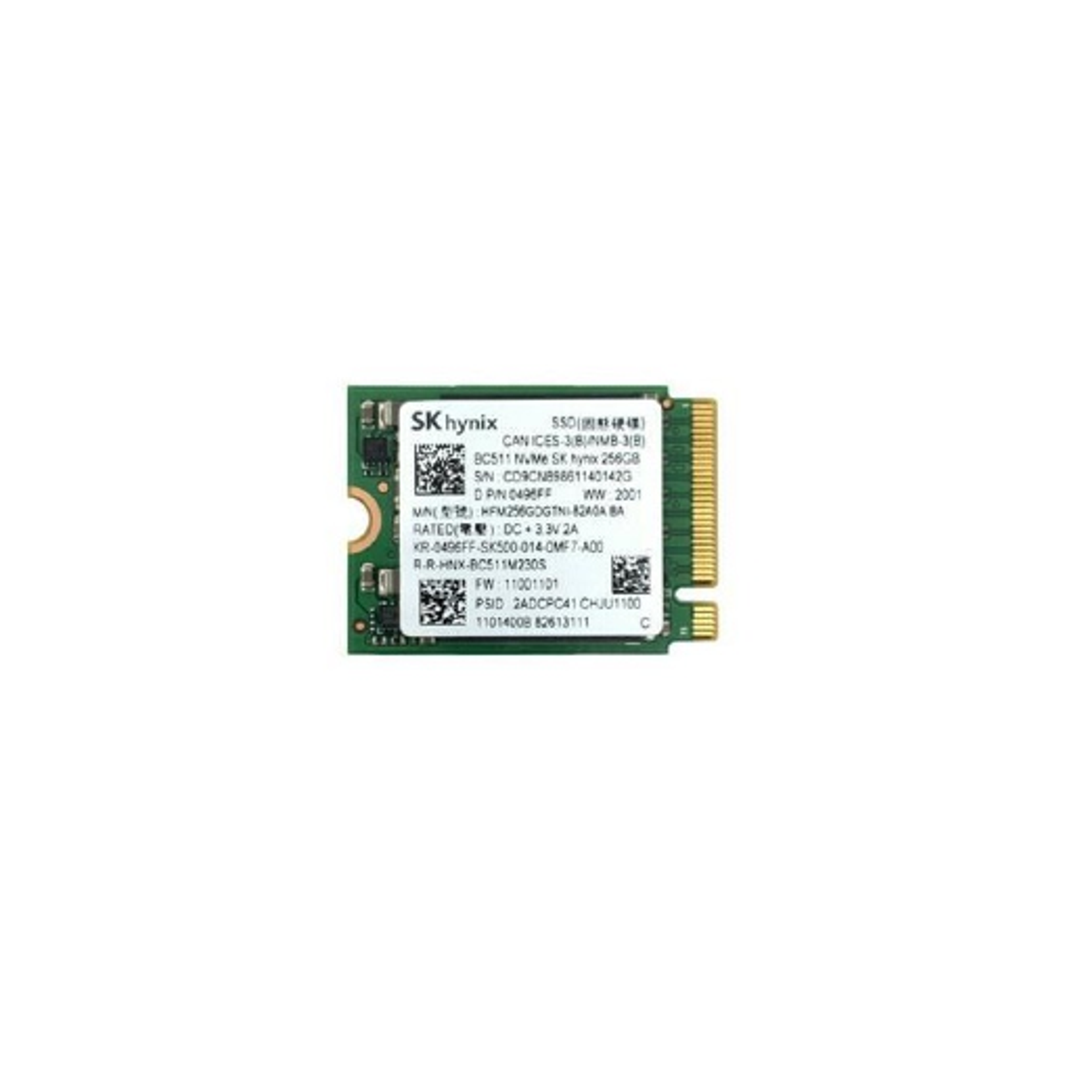 SSD Skhynix 256GB PCIe Gen 3 x4 NVME M2 2230