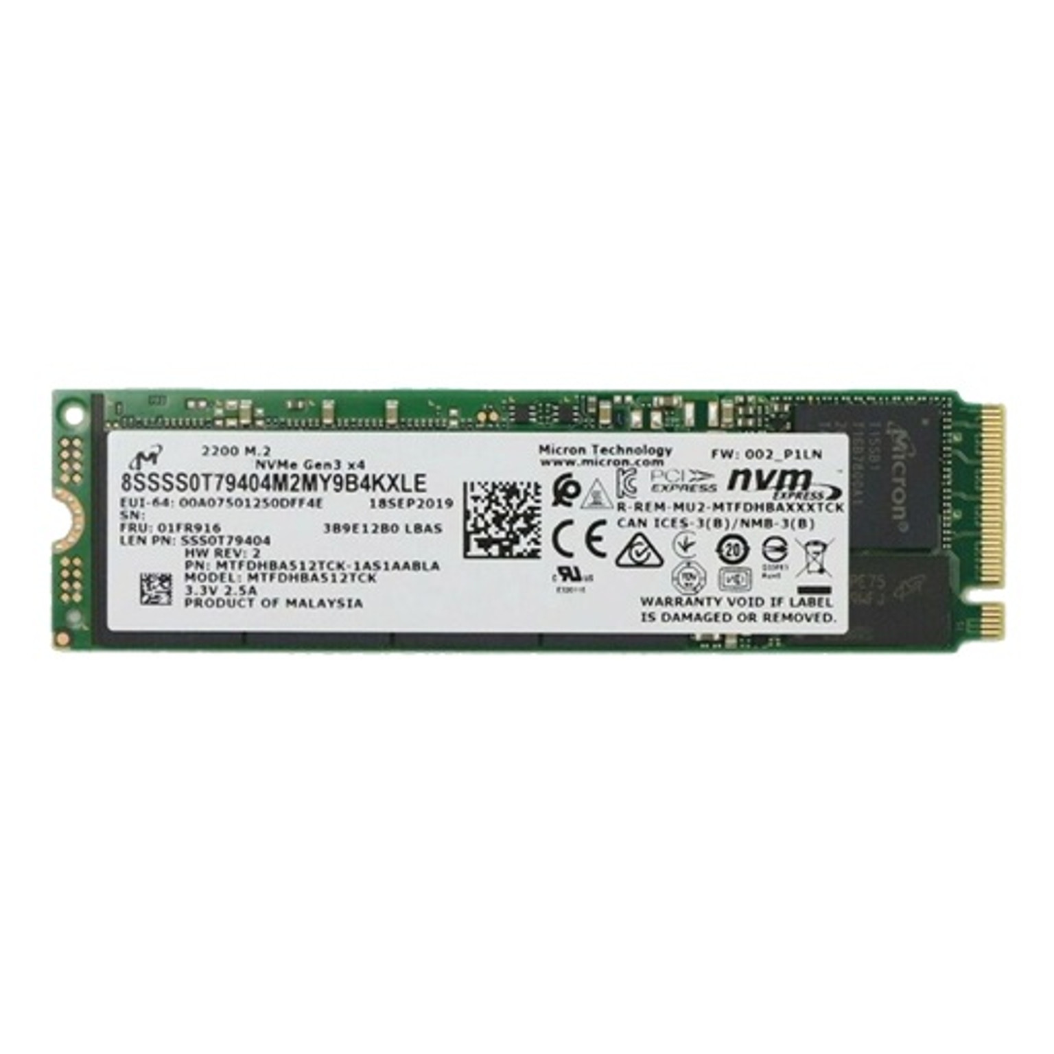 SSD Micron 512GB NVME M2 2280