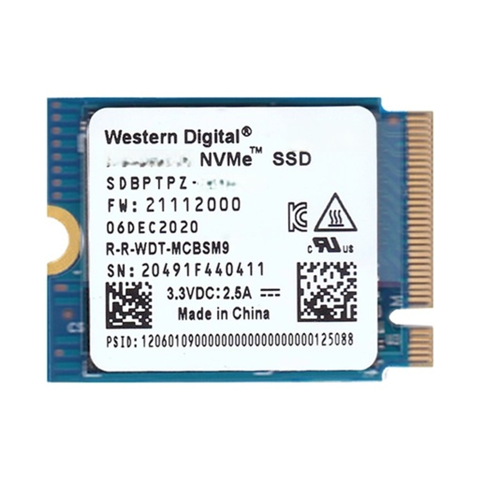 SSD WD 256GB NVME M2 2230