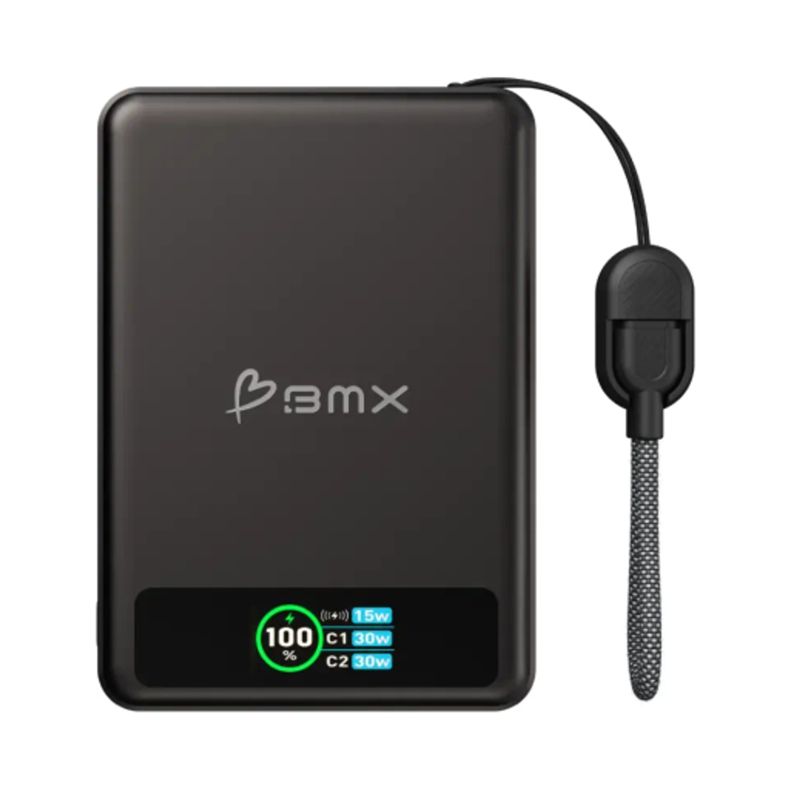 Sạc dự phòng BMX Solid-State Magsafe 10.000mAh Qi2 (Tặng Kèm móc dây cáp USB-C)