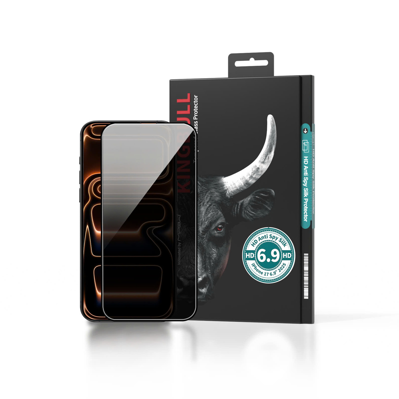 Kính Cường Lực Chống Nhìn Trộm Mipow Kingbull HD Anti-Spy Silk Premium iPhone 17 Pro
