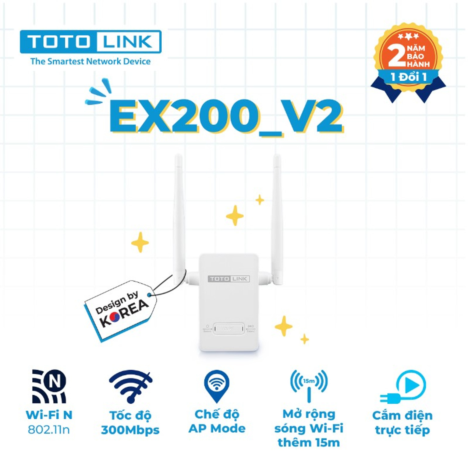 Bộ mở rộng sóng wifi Totolink EX200
