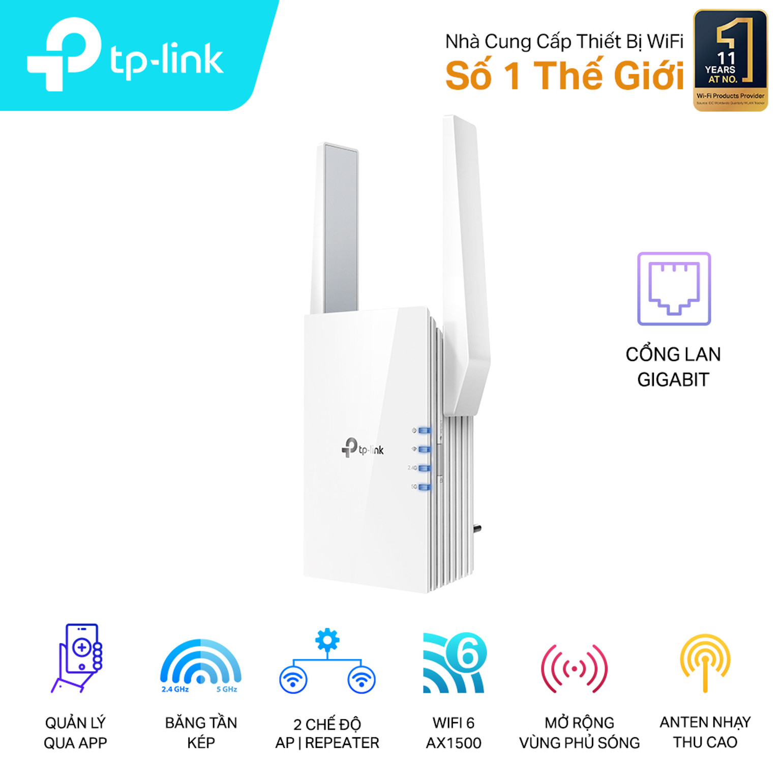 Bộ mở rộng sóng wifi TP-Link RE505X