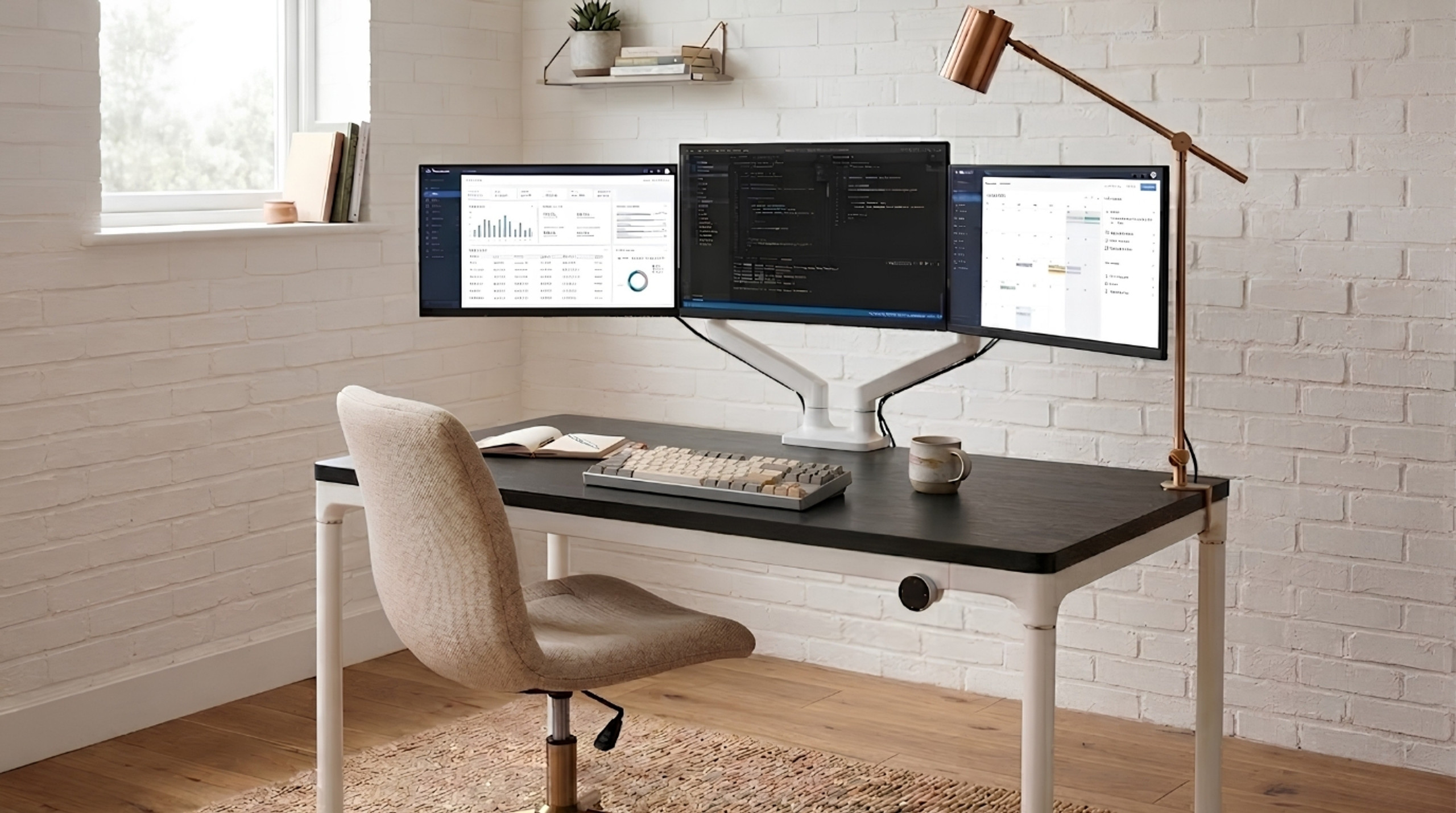 Bố trí 3 màn hình máy tính: Hướng dẫn setup công thái học