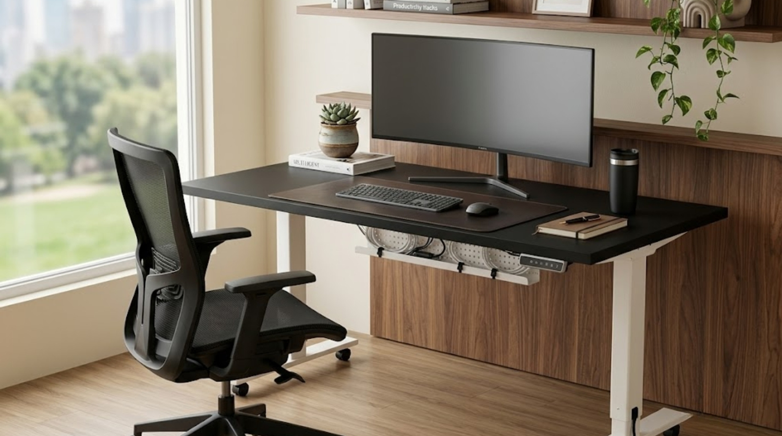 Decor bàn làm việc máy tính khoa học giúp tăng tập trung, bảo vệ sức khỏe