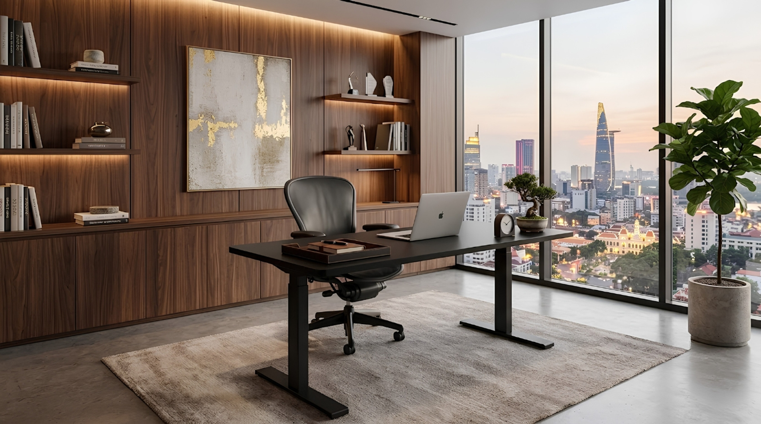 Nghệ thuật chọn đồ trang trí bàn làm việc giám đốc sang trọng
