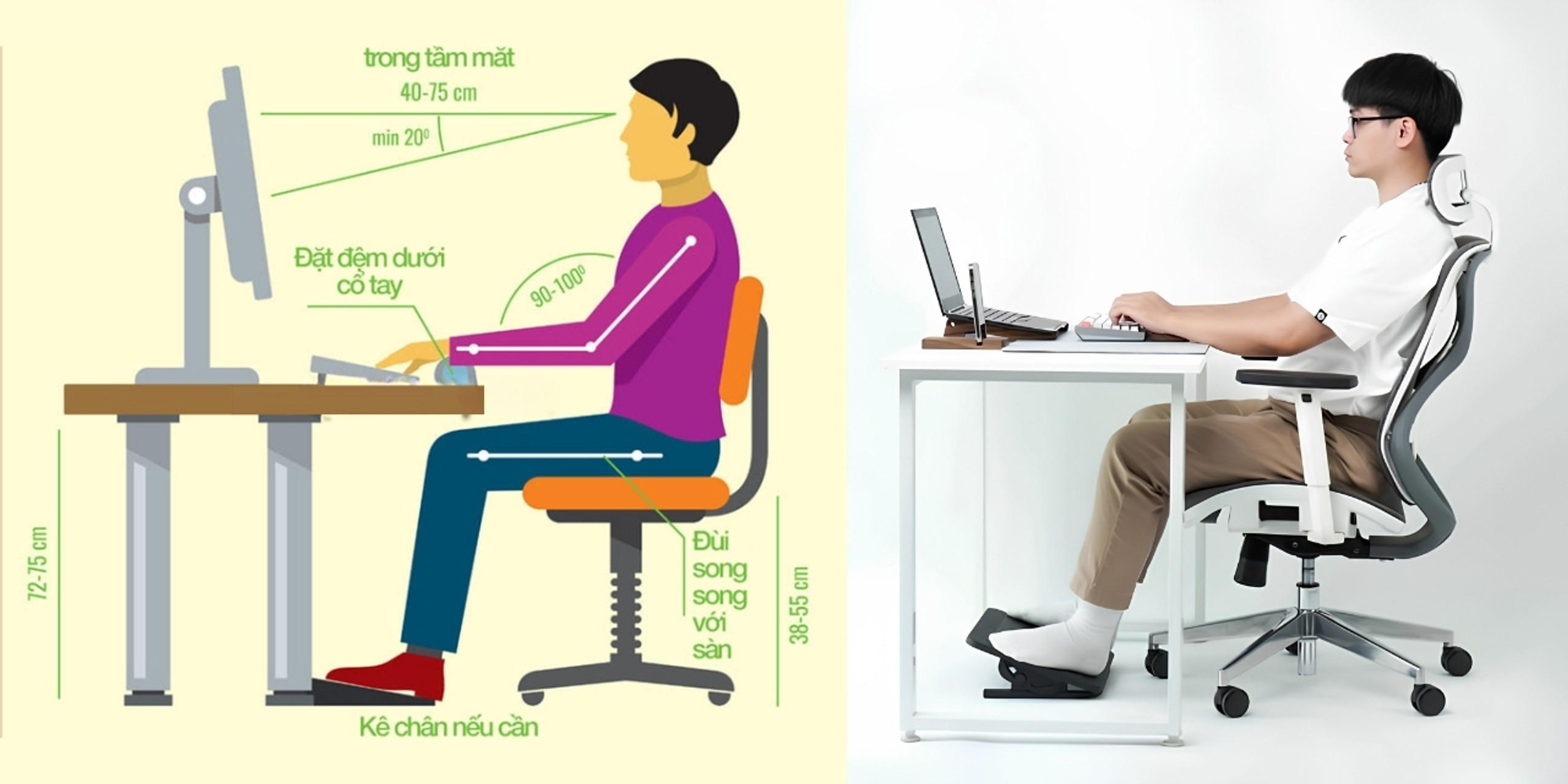 Review kê chân bàn làm việc: Giải pháp chống mỏi cho văn phòng