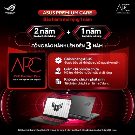 Gói dịch vụ gia hạn bảo hành Laptop Asus Gaming IWEP-12M 12 tháng (Gaming ROG/ TUF Gaming)