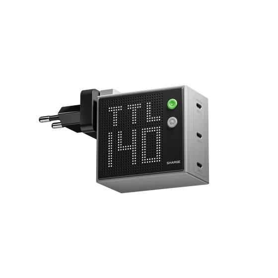 Củ sạc Sharge - Pixel charger 140W - Grey - Đầu EU - S2E