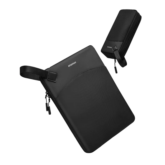 Combo túi chống sốc và túi phụ kiện Innostyle (USA) GuardianTech Macbook/Laptop 14" Black (GT-C21BLK-14)
