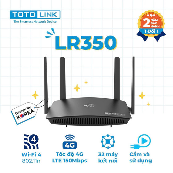 Bộ phát wifi 4G Totolink LR350