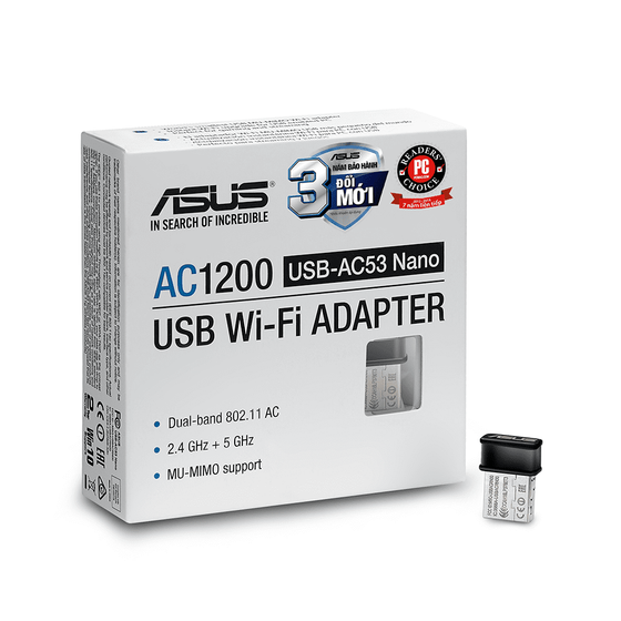 Cạc mạng không dây Asus USB USB-AC53 NANO