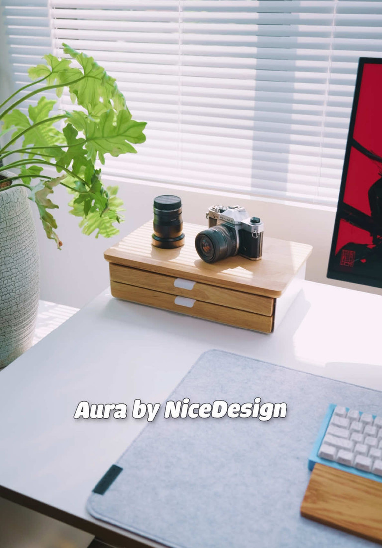 Chiếc Kệ màn hình kèm ngăn kéo Aura rất sáng tạo và có thể sẽ hợp với góc setup của bạn #nghiensetups #desksetup #kemanhinh #nicedesign 