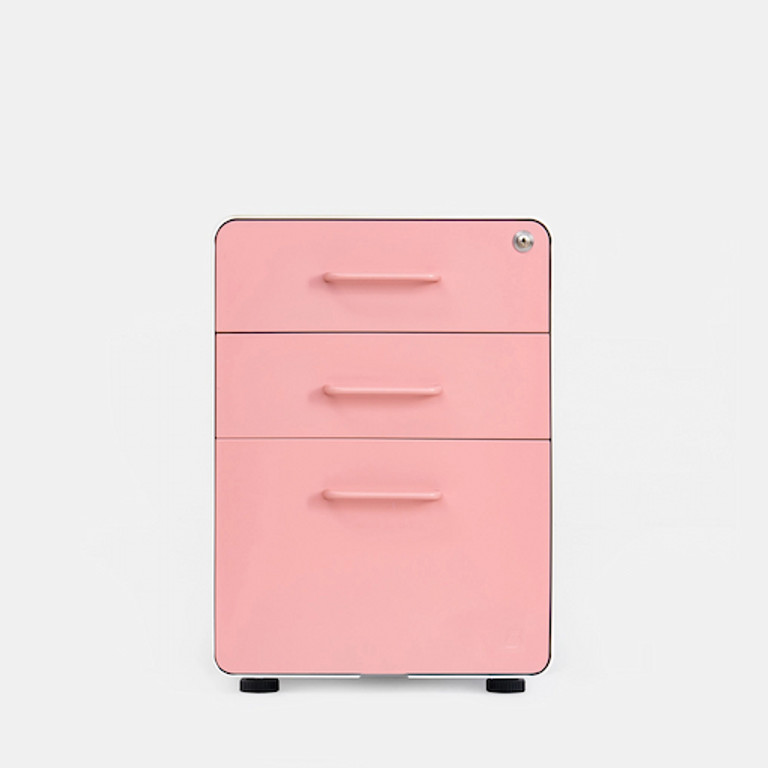 Hộc tủ tài liệu The Leaf - Outlet — 3 ngăn - Pink - White - Outlet, Chính hãng