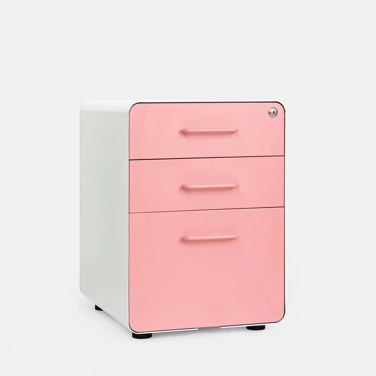 Hộc tủ tài liệu The Leaf - Outlet — 3 ngăn - Pink - White - Outlet, Chính hãng
