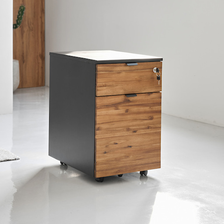 Hộc tủ tài liệu 2 ngăn Alexa — Gỗ Acacia tự nhiên, 2 ngăn