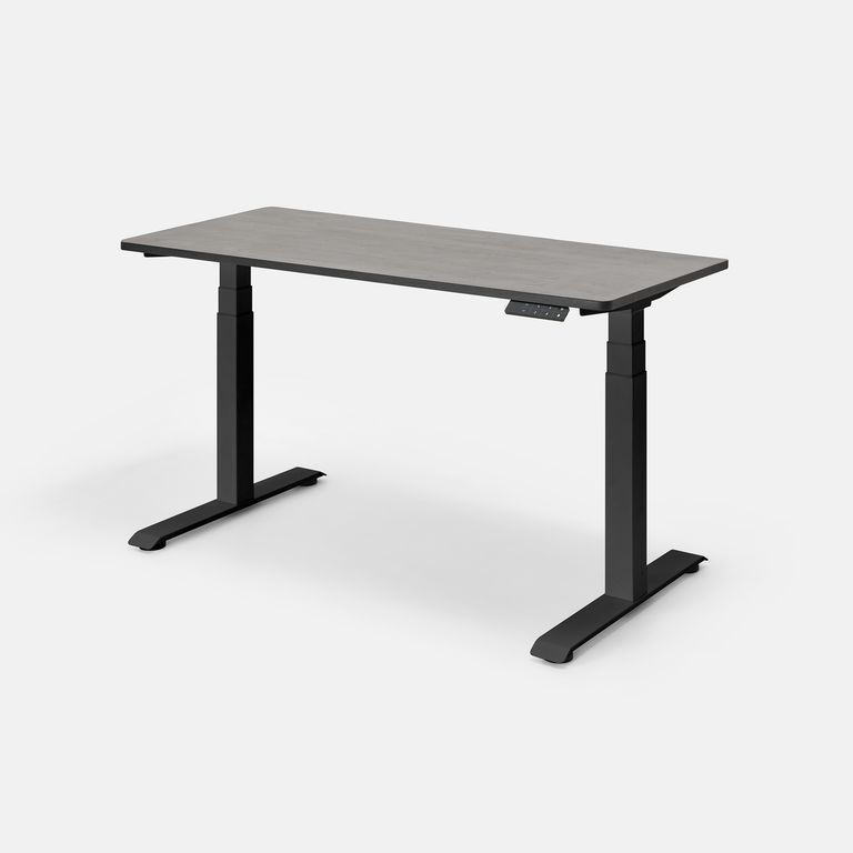 Bộ bàn nâng hạ Easy Leco — Mặt bàn 1200 x 600 x 22 mm - Gỗ sồi tự nhiên, màu Black Oak - Khung đen