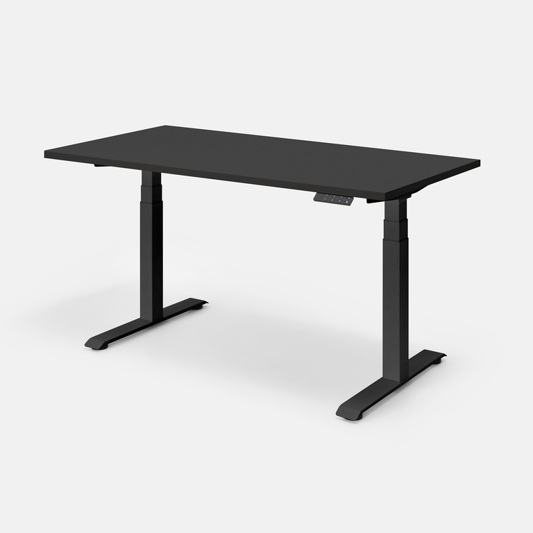 Bộ bàn nâng hạ Pure Leco — Mặt bàn 1200 x 600 x 18 mm - Gỗ MFC phủ Lacquered Laminate, màu đen - Khung đen