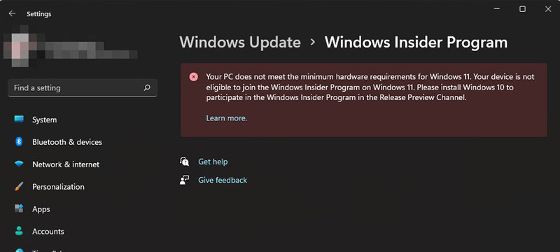 Microsoft bắt đầu ngừng hỗ trợ Windows 11 Beta với phần cứng không đạt chuẩn