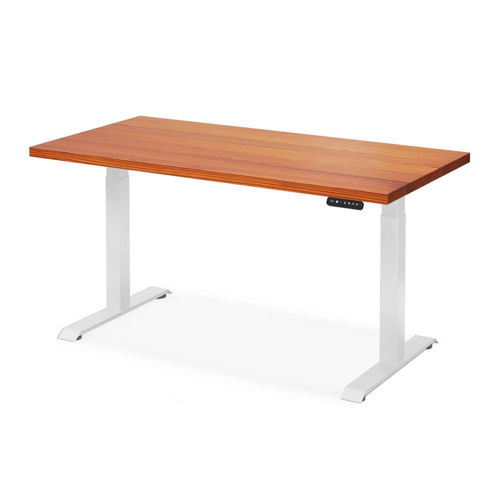 Bàn nâng hạ Cao Cấp LANGBIANG - Square - By NiceDesign (Cao Cấp) (Màu gỗ sáng - 152.4x76.2x3.3cm - Khung trắng - Mới, Full box, Chính hãng) (NDSD23LABI10)