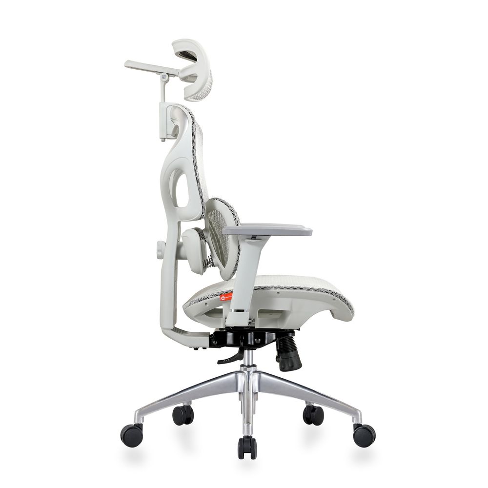 Ghế Công Thái Học Manson Iris (V2 - White - Grey - Mới, Full box, Chính hãng)