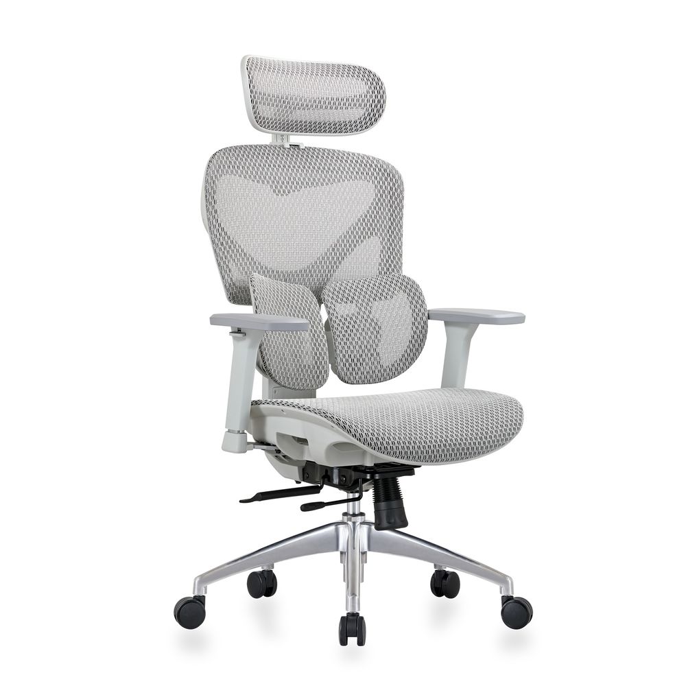 Ghế Công Thái Học Manson Iris (V2 - White - Grey - Mới, Full box, Chính hãng)