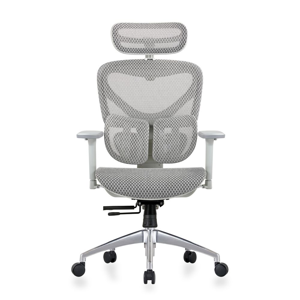 Ghế Công Thái Học Manson Iris (V2 - White - Grey - Mới, Full box, Chính hãng)
