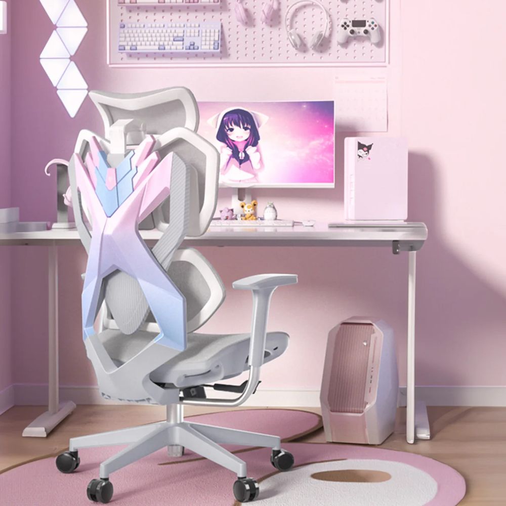 Ghế công thái học SIHOO Xiaoqi X5 - Ergonomic Gaming Chair (X5C - White - Pink - Mới, Full box, Chính hãng)