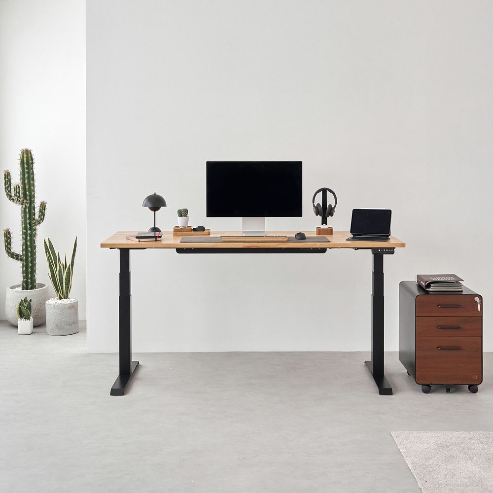 Bàn nâng hạ Taxua Fansi - By NiceDesign (180x75cm - Khung vuông trắng - Mới, Full box, Chính hãng)