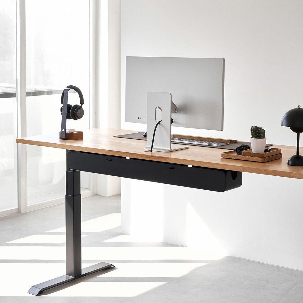 Bàn nâng hạ Taxua Fansi - By NiceDesign (180x75cm - Khung vuông trắng - Mới, Full box, Chính hãng)
