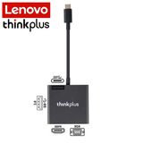 Hình ảnh thumbnail 1 của Cổng chuyển đổi Lenovo ThinkPlus 4 in 1 (Hub Type C 4 in 1 1 x USB - C (DP) 1 x HDMI 1 x VGA 1 x USB - A - Black - Mới, Sealed, Nhập khẩu)