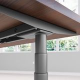 Hình ảnh thumbnail 4 của Bàn nâng hạ Cao Cấp FANSI - Oval - By NiceDesign (Cao Cấp) (Vân gỗ óc chó - 152.4x76.2x3.3cm - Khung đen - Mới, Full box, Chính hãng) (NiceDeskOvalPlus03)