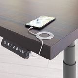 Hình ảnh thumbnail 3 của Bàn nâng hạ Cao Cấp FANSI - Oval - By NiceDesign (Cao Cấp) (Vân gỗ óc chó - 152.4x76.2x3.3cm - Khung đen - Mới, Full box, Chính hãng) (NiceDeskOvalPlus03)