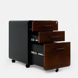 Hình ảnh thumbnail 3 của Hộc tủ tài liệu 3 ngăn The Leaf Plus (3 Ngăn - Walnut - Black - Mới, Full box, Chính hãng) (NDFC24LEAP01)