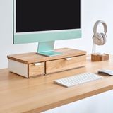 Hình ảnh thumbnail 2 của Kệ màn hình ngăn kéo Aura - By NiceDesign (Size L-2 ngăn kéo - White - Natural Rubber - Mới, Full box, Chính hãng)