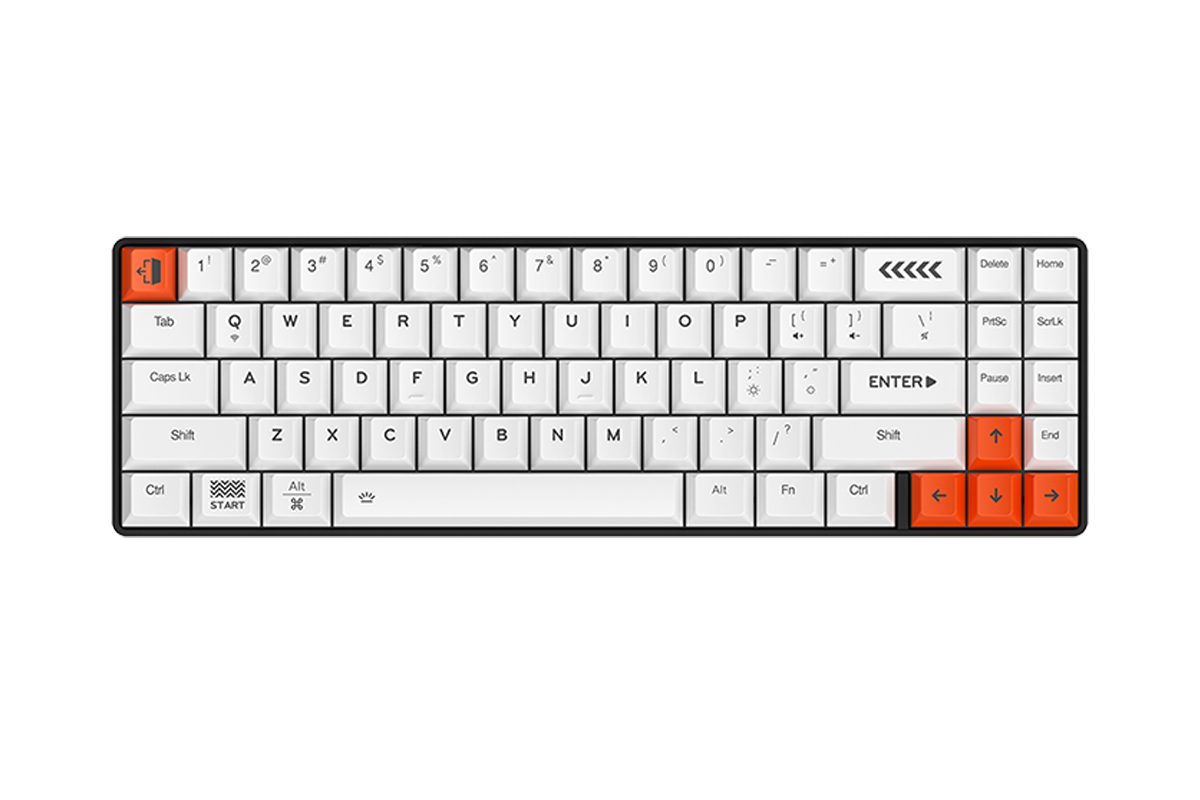 Hình ảnh 2 của Bàn phím cơ không dây DAREU EK871 (Cam + Trắng (Keycap) - Mới, Full box, Chính hãng)