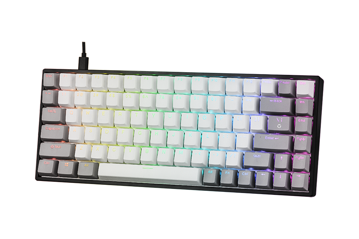 Hình ảnh 1 của Bàn phím cơ E-DRA EK384 (Đen + Keycap trắng/xám - Mới, Full box, Chính hãng)