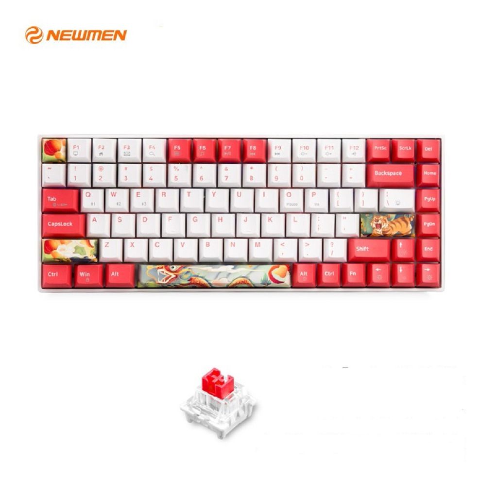 Hình ảnh 1 của Bàn phím cơ Newmen GM840 (Otemu Red Switch - White - Red - Mới, Full box, Chính hãng)