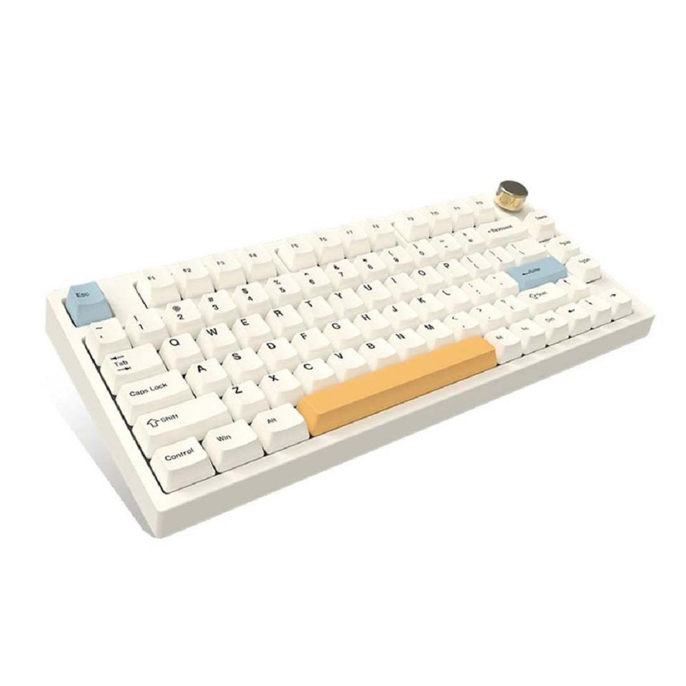 Hình ảnh 2 của Bàn phím cơ keydous NJ80 AP - Case White (Plate Thép - Kailh box red switch - White - Mới, Full box, Chính hãng)