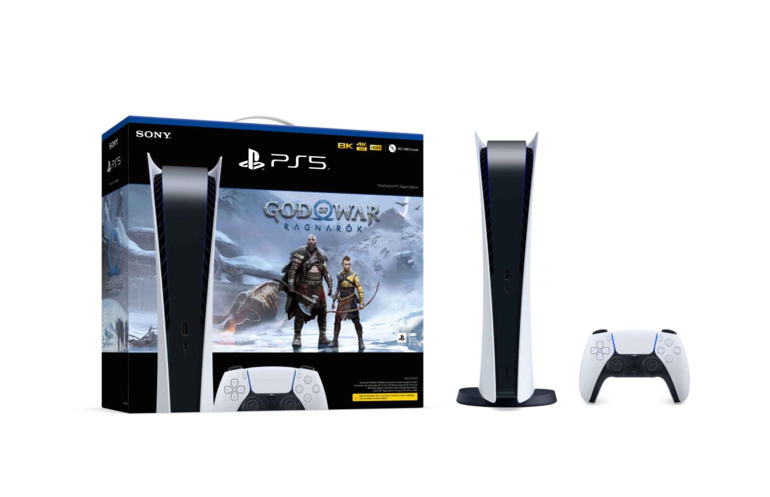 Hình ảnh 3 của Máy chơi game Sony PlayStation 5 Standard Edition – God of War Ragnarok Bundle (Frost White - Mới, Full box, Nhập khẩu)