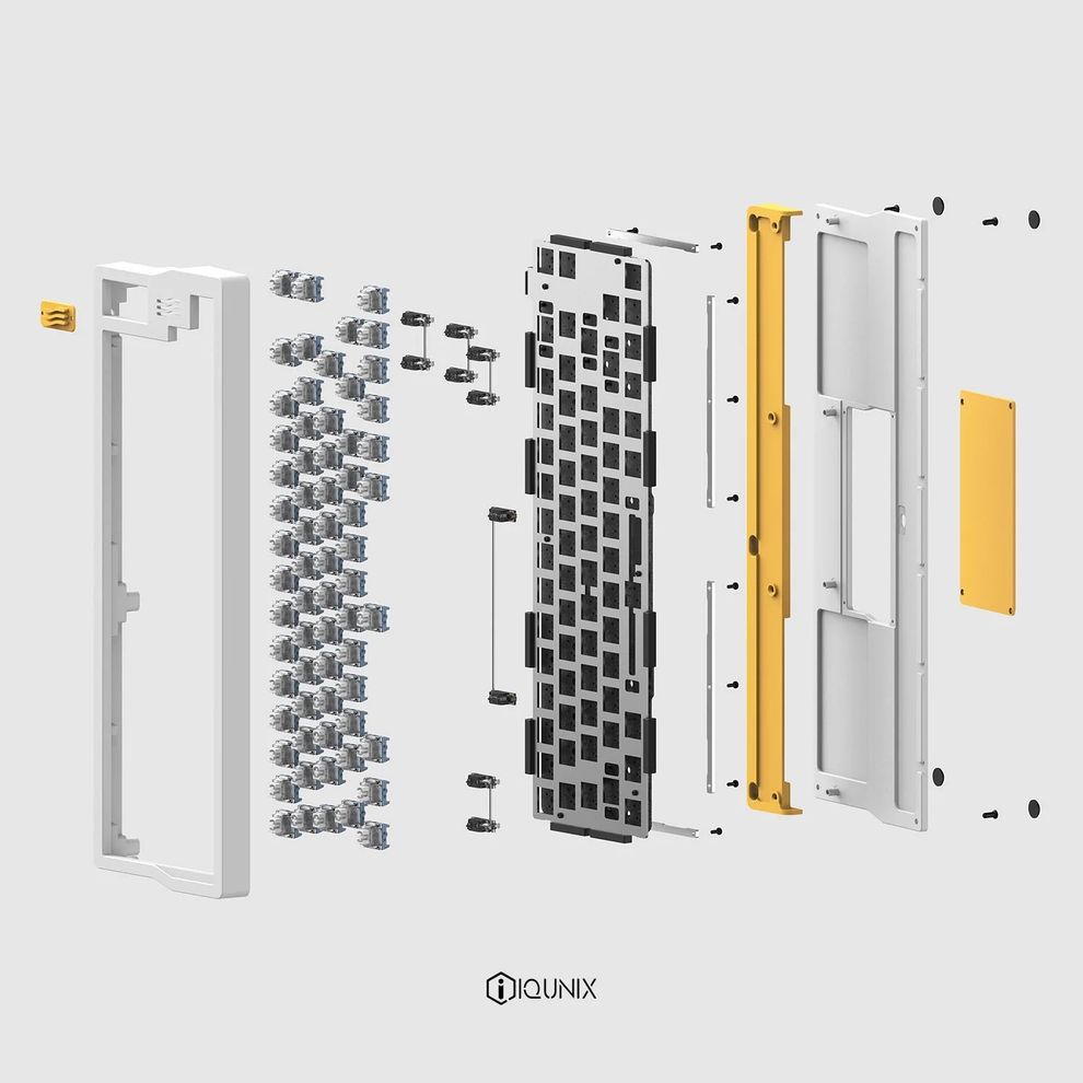 Hình ảnh 4 của Bộ KIT Bàn phím cơ IQUNIX Q66 DIY Custom (White Smoke - Mới, Full box, Chính hãng)