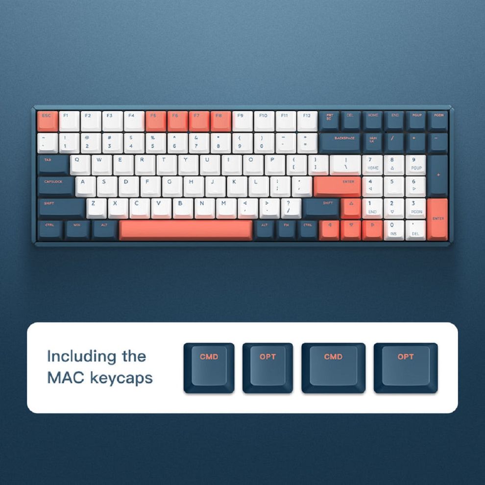 Hình ảnh 3 của Bàn phím cơ IQUNIX F96 Coral Sea (Led RGB - Cherry MX Red Switch - Blue Grey - Mới, Full box, Chính hãng)