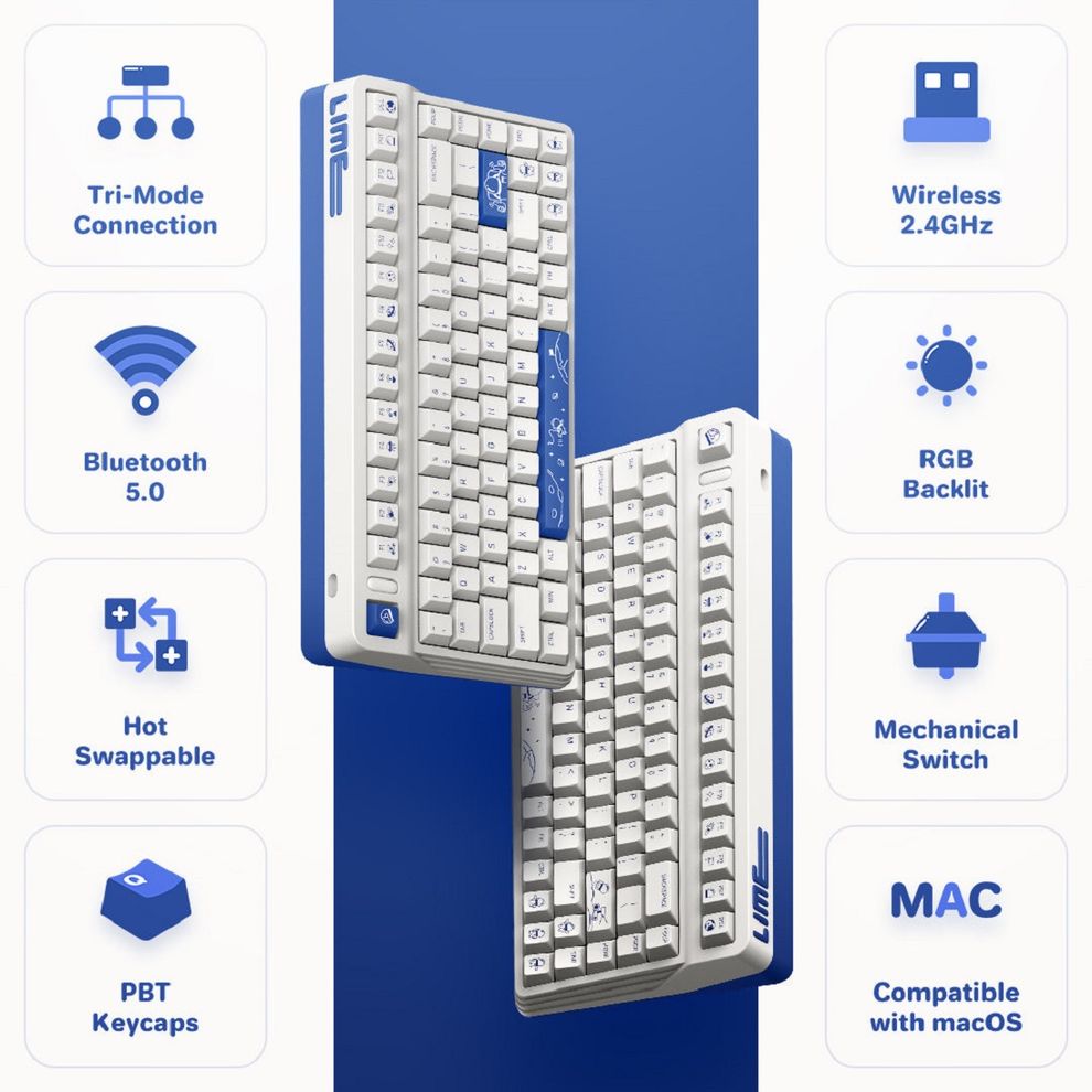 Hình ảnh 3 của Bàn phím cơ IQUNIX L80 Cosmic Traveller (Cherry MX Red Switch - Ionic White - Mới, Full box, Chính hãng)