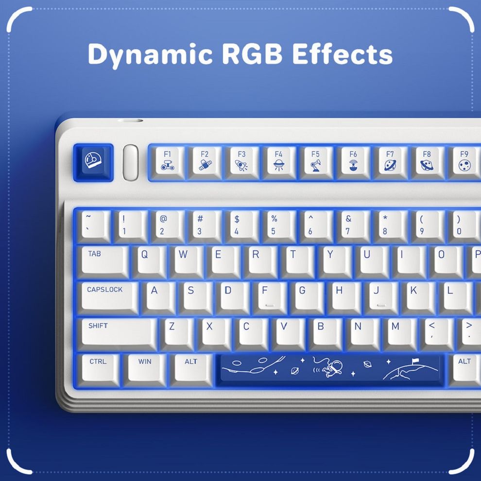 Hình ảnh 6 của Bàn phím cơ IQUNIX L80 Cosmic Traveller (Cherry MX Red Switch - Ionic White - Mới, Full box, Chính hãng)