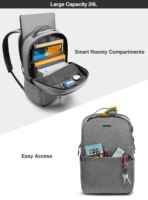 Hình ảnh 2 của Balo tomtoc Casual School cho Laptop 15.6'' - A80 (Gray - Mới, Full box, Chính hãng)