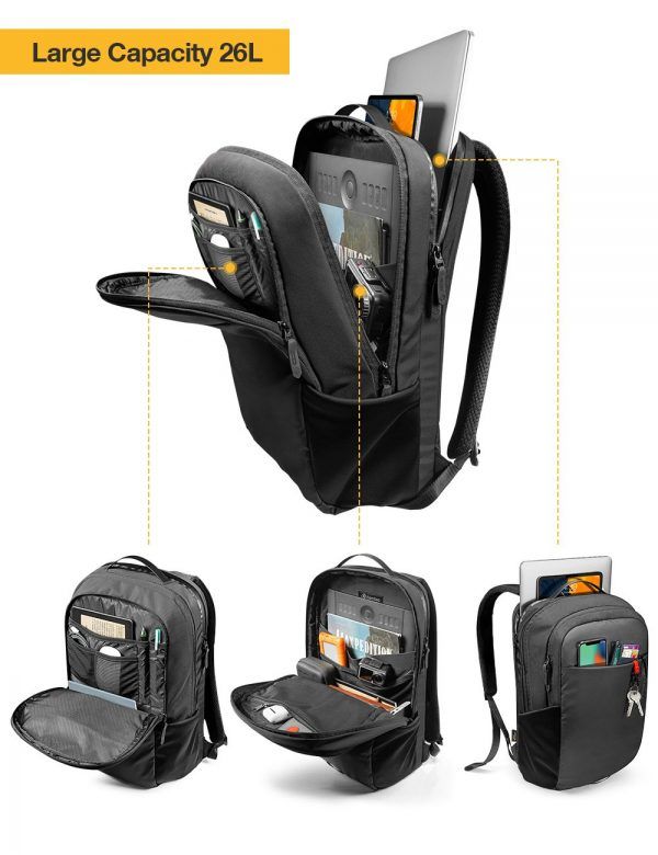 Hình ảnh 2 của Balo tomtoc Premium Urban Business cho laptop 15.6″ - H61 (Black - Mới, Full box, Chính hãng) (H61-E01D)